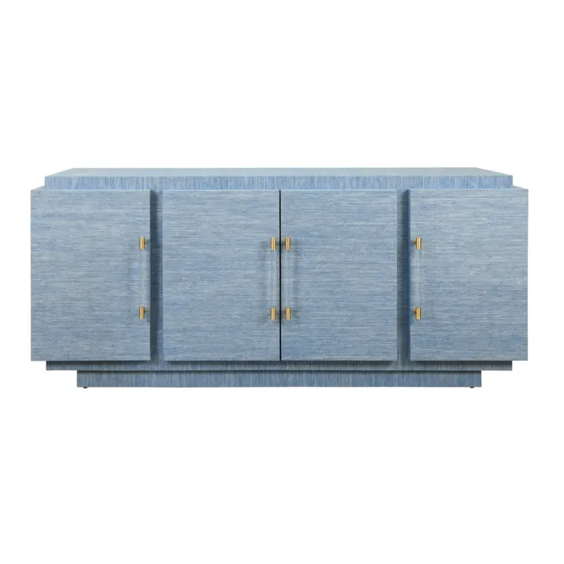 Steele Grasscloth Four-Door Modern Buffet Cabinet 1