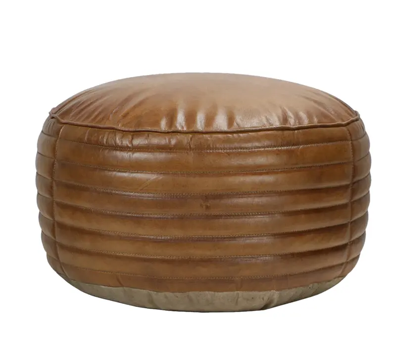 Tack Shop Round Leather Footstool – Matthew Izzo Signature Collection 1