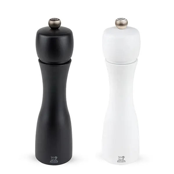Tahiti Dual Pepper And Salt Mill Set – Black & White By Peugeot 1