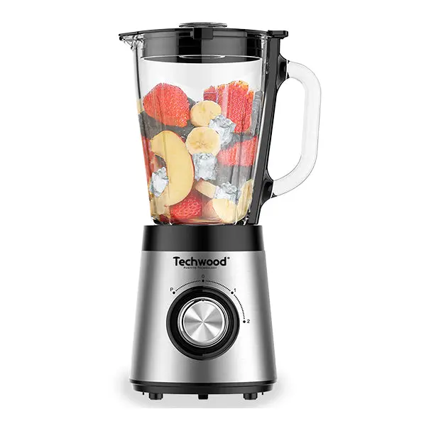 Techwood Stainless Steel Blender With Dual-Safety Glass Bowl (1.5 L) 1