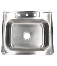 Tek Stainless Steel Single-Basin Sink – 20" X 21", Triple-Hole Design – Model 8071132 1