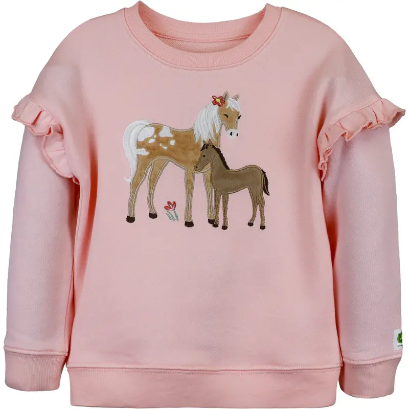 Toddler Girls' John Deere Horse Love Crewneck Sweater 1
