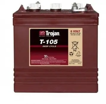 Trojan T-105 Red 6V Deep-Cycle Flooded Lead-Acid Battery (225 Ah) 1