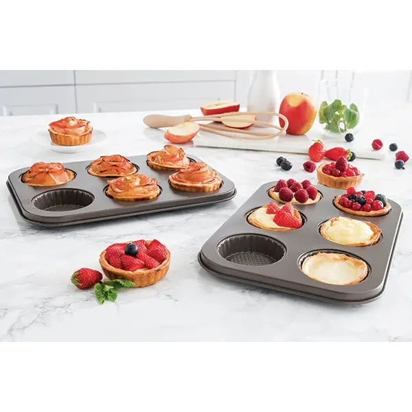 Two-Tier Tartlet Tray Set – 6-Cavity Steel With Non-Stick Coating By Mathon 1