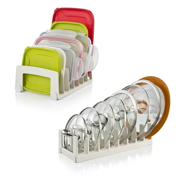 Universal Lid Storage Rack – Stackable Organizer For Cookware & Container Lids By Tescoma 1