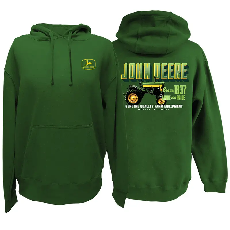 Vintage Tractor Print Pullover Hoodie – John Deere Men’S Style 1