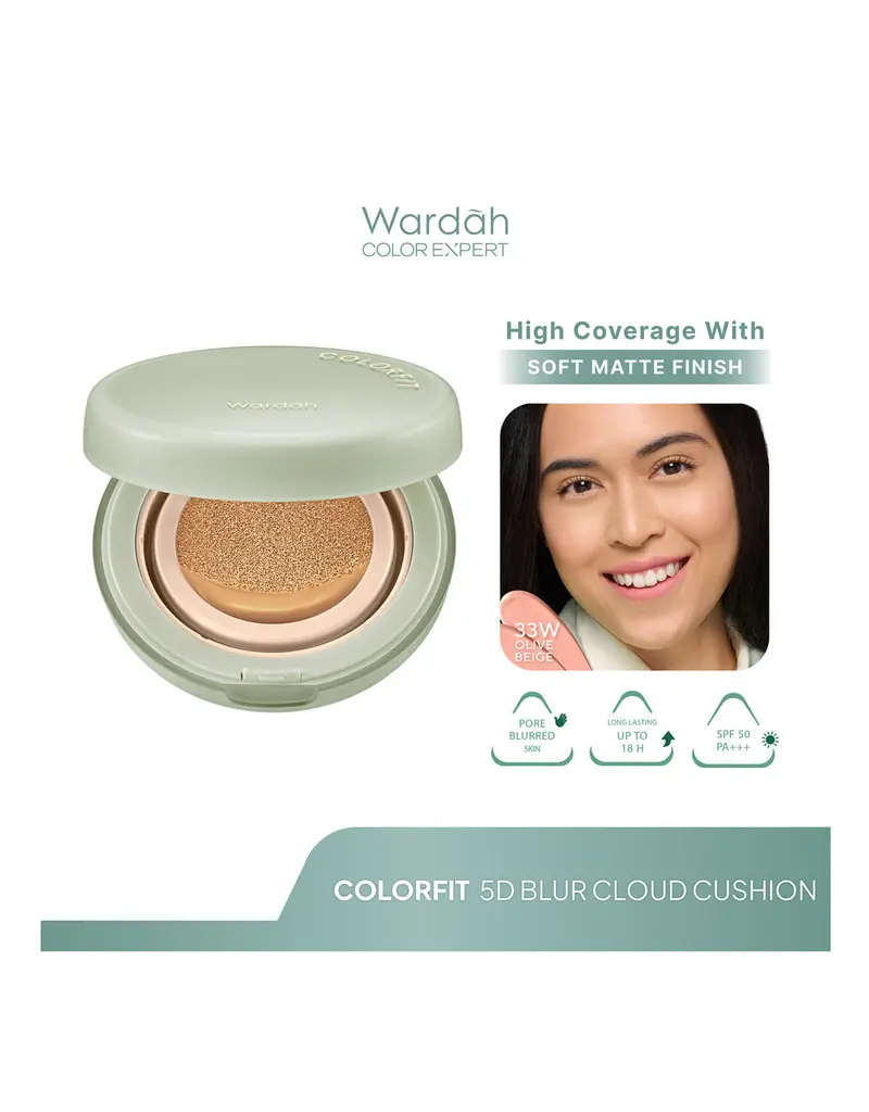 Wardah Colorfit 5D Blur Cloud Cushion In Neutral Sand (42N), 15 G 1