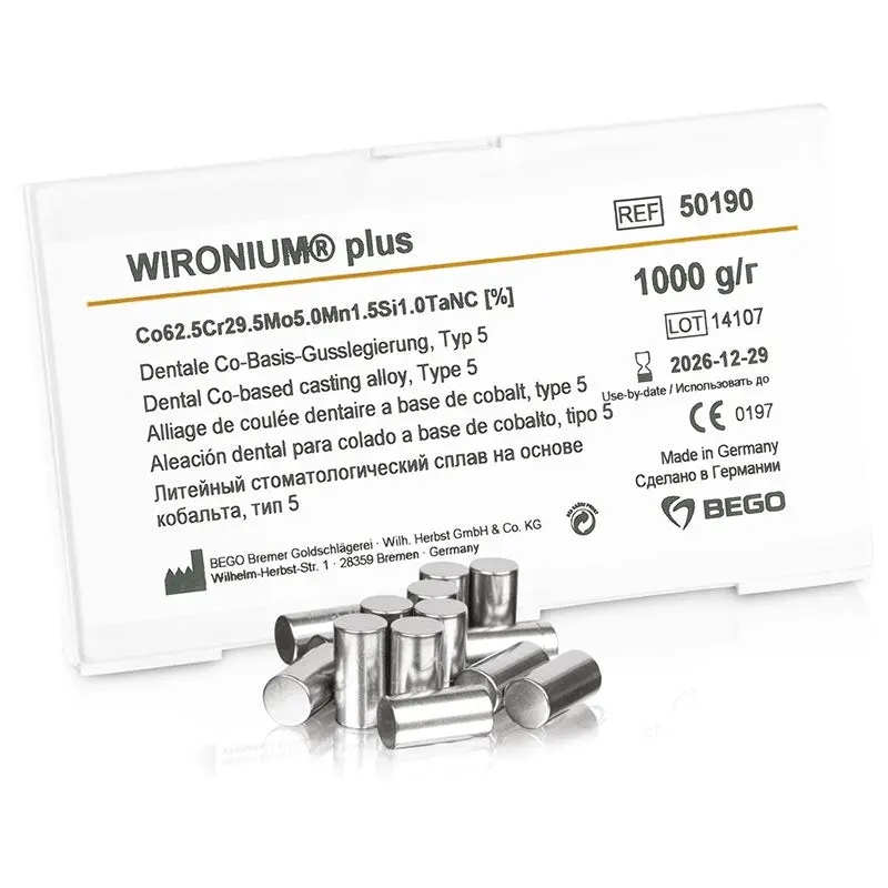 Wironium Plus Bego Cobalt-Chromium Alloy – High Elasticity Stellite Alternative 1