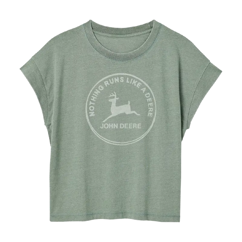 Women'S John Deere Green Vintage Sign Graphic T-Shirt 1