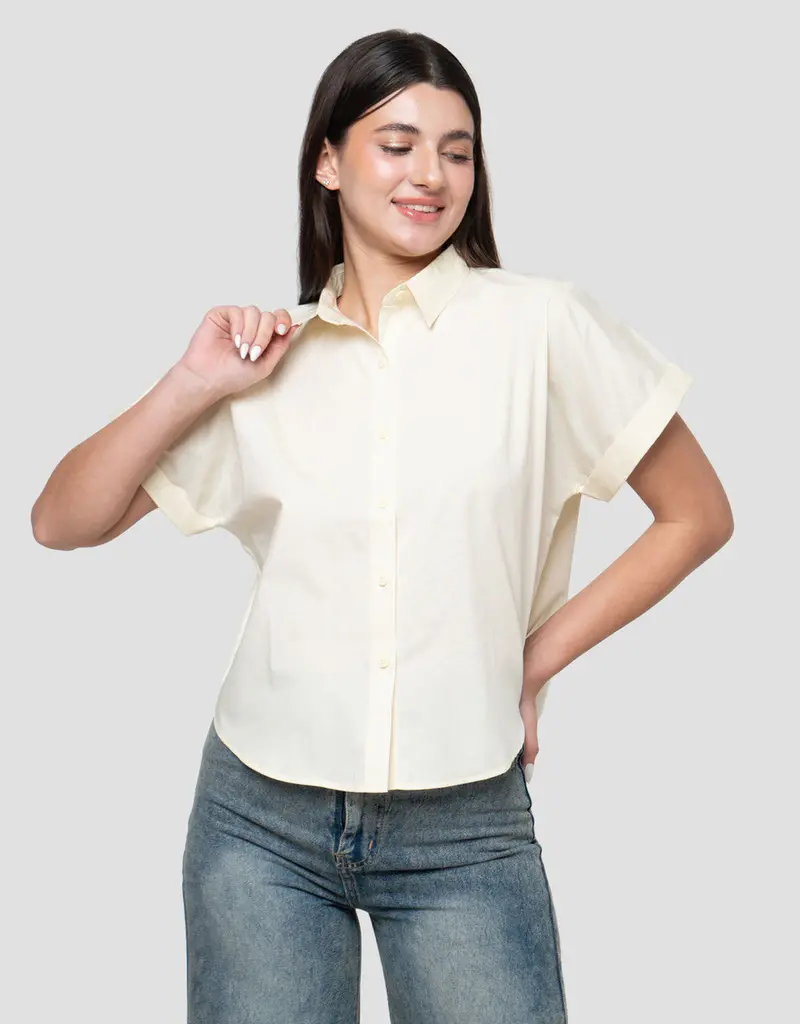 Women'S Oversized Dolman-Sleeve Blended Shirt By Connexion 2
