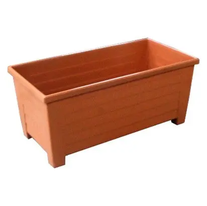 Wood-Style Rectangular Planter – 26-Inch Length, Modern Outdoor Pot (0148) 1