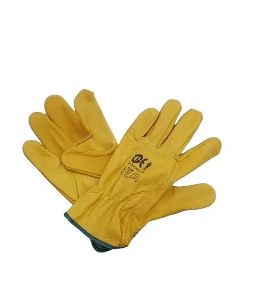 Yellow Full-Grain Leather Glove – Za007Y (Dr-0002Y, Size 9) 1