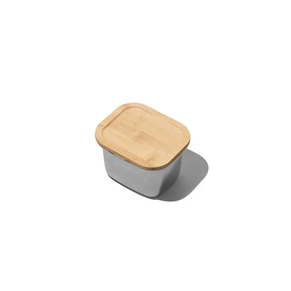 Yoko Design Stainless Steel Lunch Box With Bamboo Lid, 450 Ml, Microwave-Safe 1