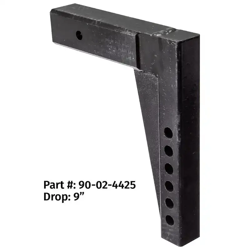 Adjustable Trailer Hitch Shank – 2.5" Receiver, 9" Drop / 13" Rise 1