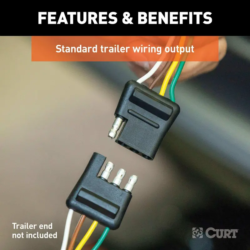 Curt 55324 Custom 4-Way Flat Wiring Harness – Designed For Ford Explorer And Mazda Navajo 1