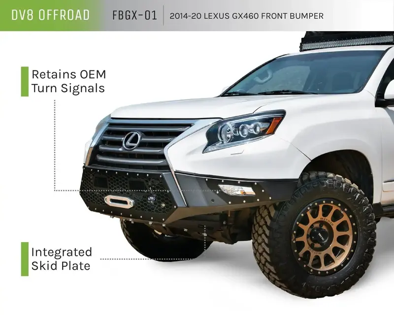 Dv8 Offroad Fbgx-01 Winch-Ready Front Bumper For 2014–2021 Lexus Gx 460 – Includes Sensor Cutouts 1