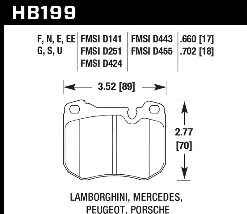 Hawk Hps 5.0 High-Performance Brake Pads – 0.702" Thickness (Hb199B.702) 1